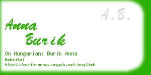 anna burik business card